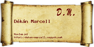 Dékán Marcell névjegykártya